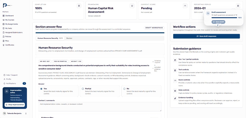 Human Capital Risk Assessment on PrivacyCure